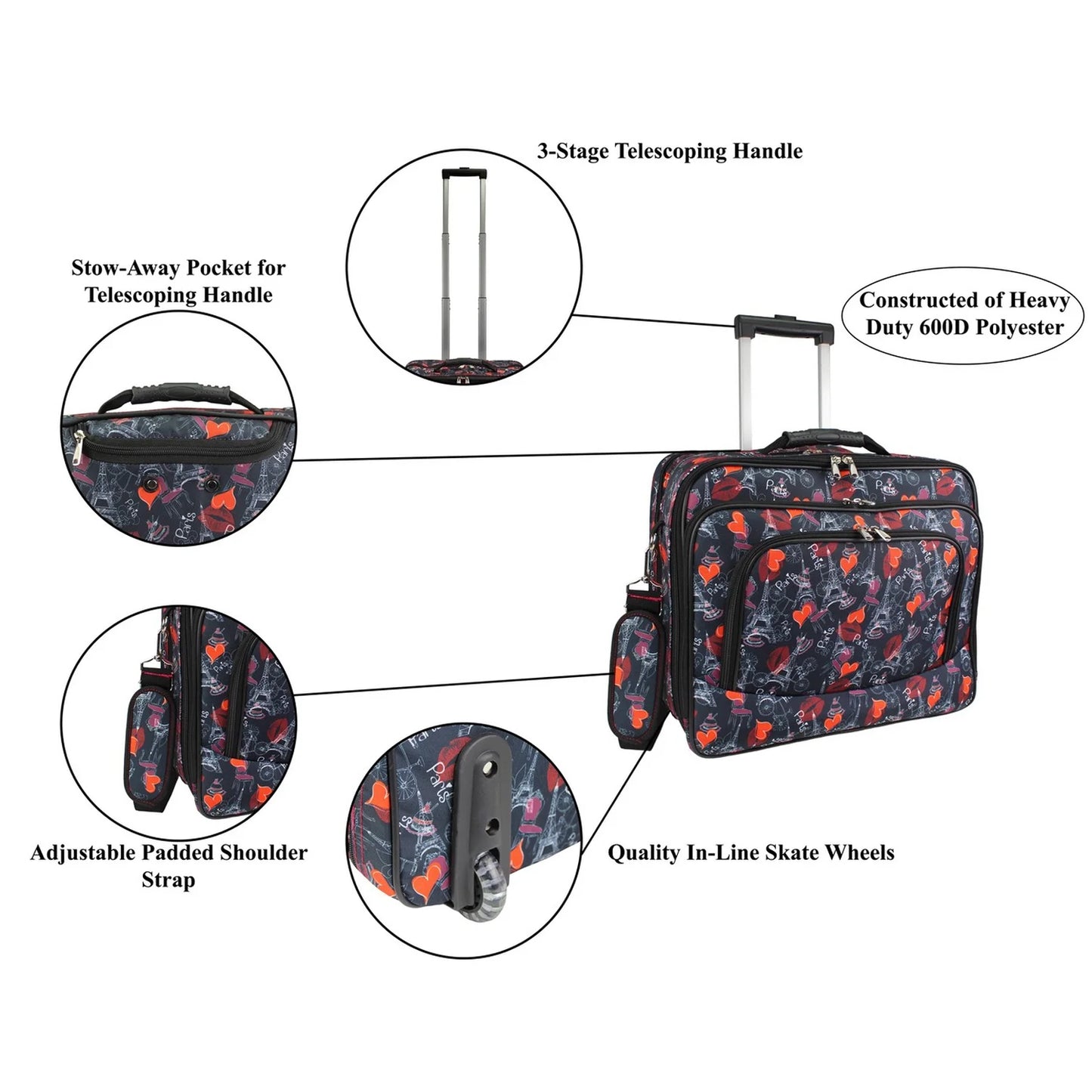 World Traveler Rolling 17-inch Laptop Case