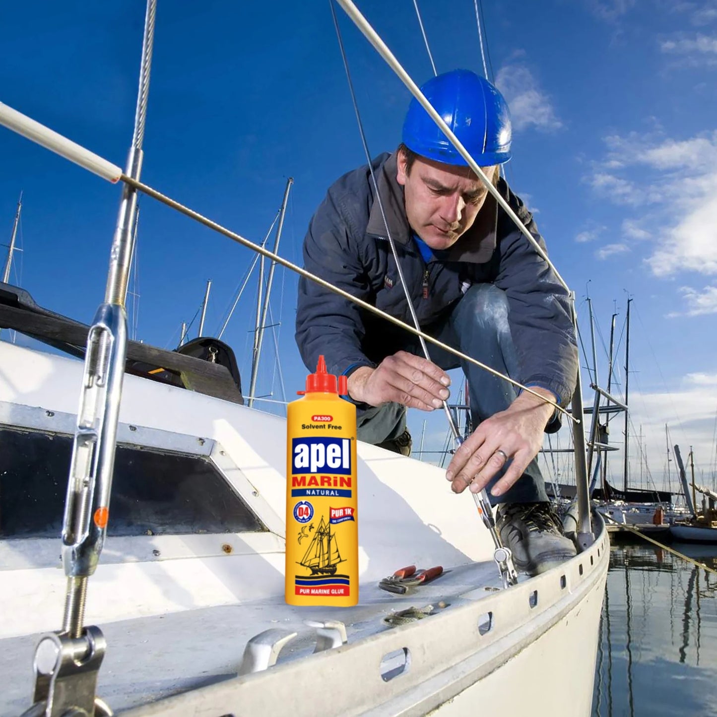 Waterproof Polyurethane Glue 16 oz. Bottle Marine Glue For Boats and RVs Natural PU Adhesive for Above and Below the Waterline (1 Pack)