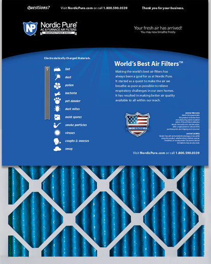 16x25x1 (15_1/2x24_1/2) Pleated MERV 7 Air Filters 12 Pack